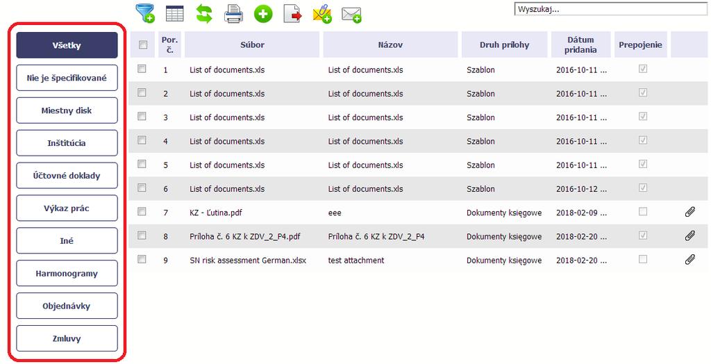 11. Dokumentacja Dokumentácia je funkcia systému dostupná vo všetkých projektoch, ktoré realizujete.