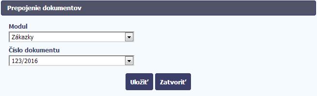 Ak vyberiete Objednávky, môžete súbor priradiť k vybranej objednávke vo Vašom projekte. Číslo dokumentu - obsahuje zoznam hodnôt zhodných s číslom oznámenia o objednávke.