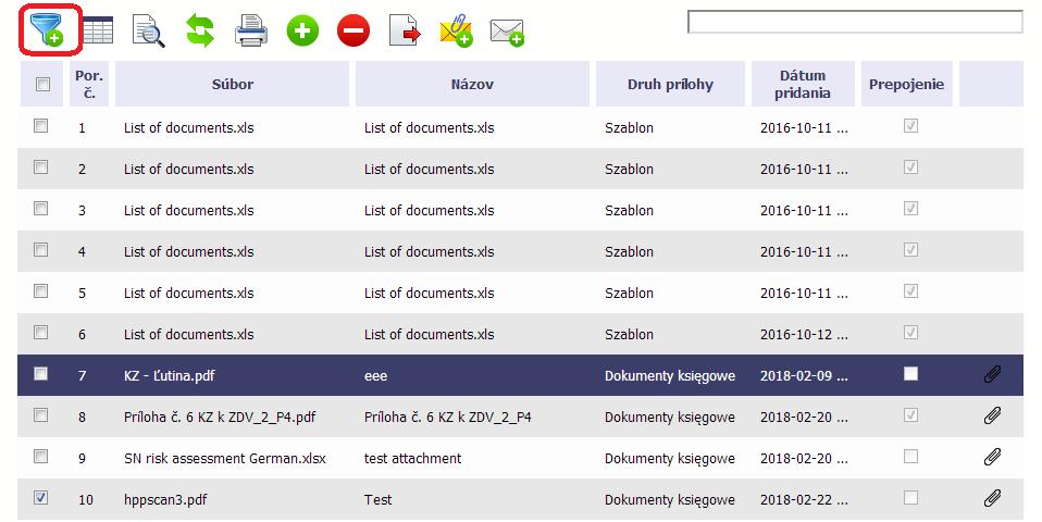 Filter podľa polí - ak chcete použiť možnosti filtrovania, vyberte funkciu Filtrovať Sformatowano: Czcionka: 10 pt Sformatowano: Czcionka: 10 pt V otvorenom okne