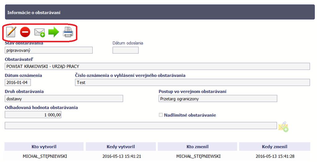 Ak informácie nebude obsahovať chyby, SL2014 uloží / odosiela údaje. Po úprave údajov vyberte opäť funkciu Uložiť.