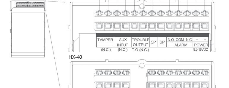 AWG20 (0,52 mm 2 ) 260m 560m 230m 490m 180m 390m AWG18 (0,83 mm 2 ) 410m 900m 360m 780m 290m 630m Z Z TAMPER