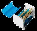 Blocks consists of brass threaded clamps and plastic insulating housings. Block covers are removable.