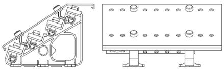 Bolt heads has special incisions so they can be thighted not only by spanner but also with screwdrivers simplifying and minimizing the assembly time.