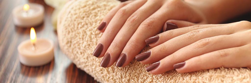 SPA DLA DŁONI I STÓP / HANDS AND FEET SPA 1 MANICURE KLASYCZNY do 20 min MANICURE up to 20 min 2 EGZOTYCZNY MANICURE do 30 min (peeling + maska regenerująca lub parafina) EXOTIC MANICURE SPA up to 30