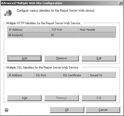 Ważne W przypadku instalowania Reporting Services 2008 na komputerze, na którym uruchomione są już usługi Reporting Services 2005, należy zmienić rezerwację adresów URL.