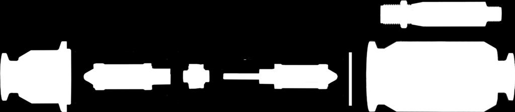 ..2" HM-E Stabilizator przepływu (wlot) Wirnik Stabilizator przepływu (wylot) Sonda sygnałowa / obudowa turbiny Trwała kombinacja łożyska ślizgowego Rulon 123 oraz uchwytu ze stali szlachetnej 316L W