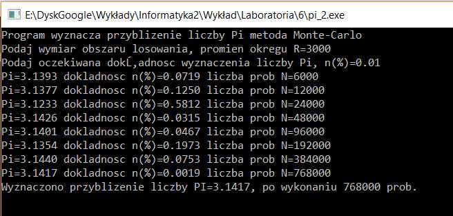 procedure optymal(a:single;b:integer); var i:longword; pw,p,n: single; i:=b; pw:=4*arctan(1); repeat i:=i*2; p:=pi(i,b); n:=(pw-p)/pw*100; writeln('pi=', p:5:4,'