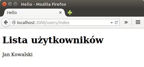 Framework Ruby on Rails Przykład tworzenia aplikacji Tworzenie szkieletu aplikacji Ogólna struktura katalogu z kodem aplikacji 1 $ rails new firstapp firstapp app bin config config.