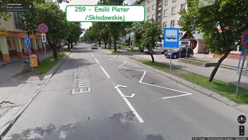 Rysunek 20. Reaktywowanie przystanku przy ulicy Emilii Plater dla proponowanej linii 5.