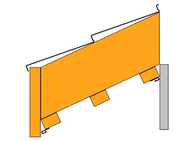 MONTAVIMAS PVC PAKALIMAI 2 J profilio montavimas J profilius montuojame palei pastato sienas, tvirtinant juos vinimis prie medinių grebėstų ir karnizo krašto kas