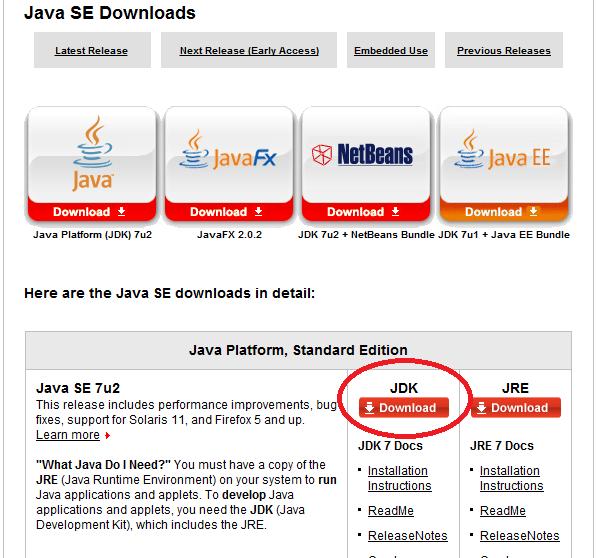 Konieczne będzie również pobranie środowiska uruchomieniowego Javy (JRE) i środowiska programistycznego Javy (JDK).