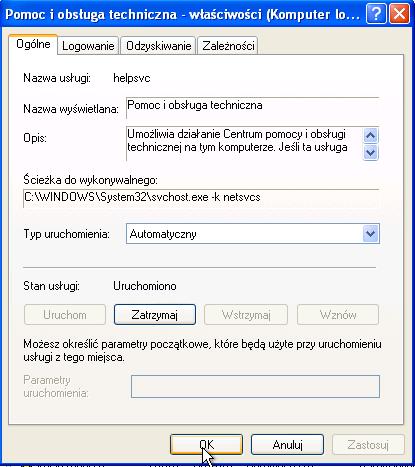 Ustaw "Typ startu" na Automatyczny, a następnie kliknij OK. Kliknij przycisk Start> Pomoc i wsparcie.