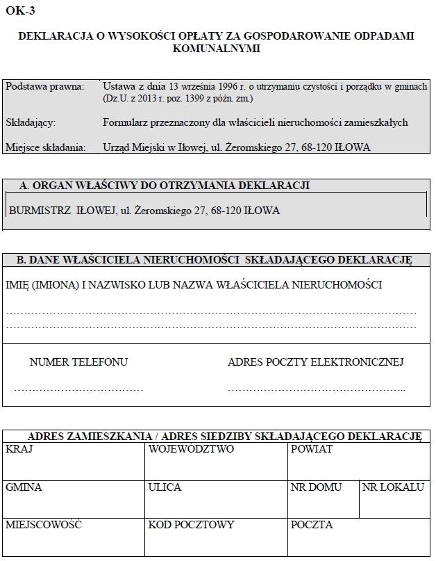 Załącznik Nr 1 do Uchwały Nr 129/7/XX/16 Rady Miejskiej w Iłowej z dnia 10