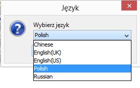 3.15. Języki Tutaj możemy zmienić język, program uruchamia się zawsze automatycznie w języku systemu operacyjnego zainstalowanego na komputerze PC.