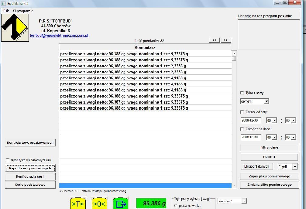 STRONA OKNA Z KOMENTARZAMI WAGI AXIS: Funkcje klawiszy modułu wagi odpowiadają klawiszom na ekranie komputera (w zależności od wagi i roku produkcji) 4.2.