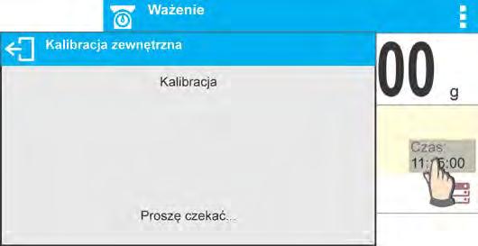 Naciśnięcie pola tekstowego z przypisaną funkcją: Wykonanie kalibracji