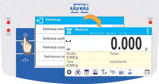 automatycznie w menu po powrocie do ważenia.