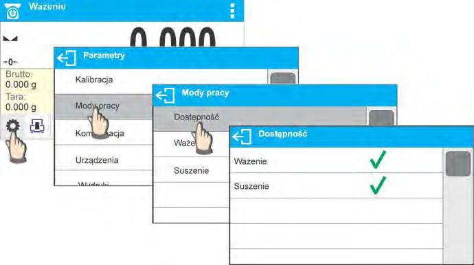 13. MODY PRACY informacje ogólne Wagi serii X2 w wykonaniu standardowym dysponują następującymi modami pracy: Ważenie Zasada działania: ciężar ładunku jest określany poprzez pomiar pośredni,