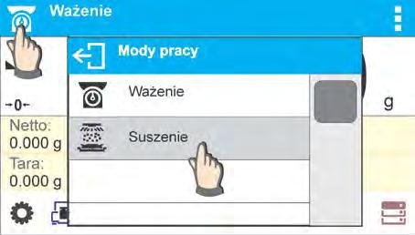 Suszenie Zasada działania: określanie wilgotności próbki, uzyskiwane przez odparowanie z próbki umieszczonej wewnątrz komory suszenia wszystkich składników wilgoci.