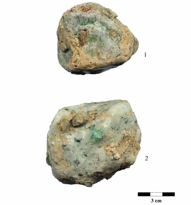 487 Ryc. 36.. Kamienie pokryte szkliwem (fot. K. Rabiega) Zabytki wydzielone W warstwie użytkowej 19 w wykopie 2 odkryto jeden kompletnie zachowany żelazny klucz do kłódki (ryc. 37).