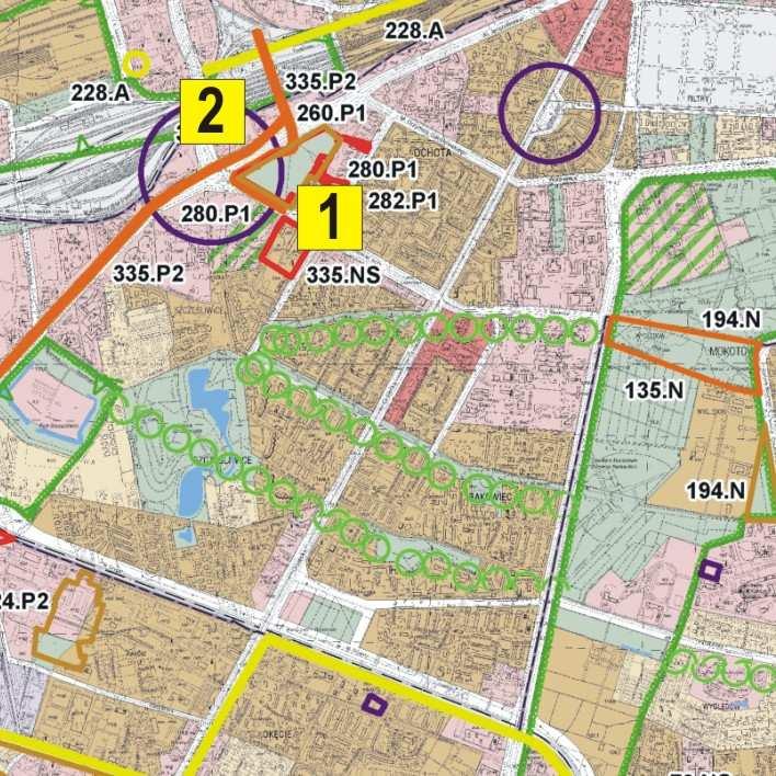 ANALIZA SKŁADANYCH WNIOSKÓW W SPRAWIE ZMIANY STUDIUM STRUKTURA FUNKCJONALNO-PRZESTRZENNA OCHOTA OGÓŁEM WNIOSKÓW 11 DOTYCZĄCYCH STRUKTURY FUNKCJONALNO PRZESTRZENNEJ 7 OCHOTA zmiana z funkcji ZP1 na