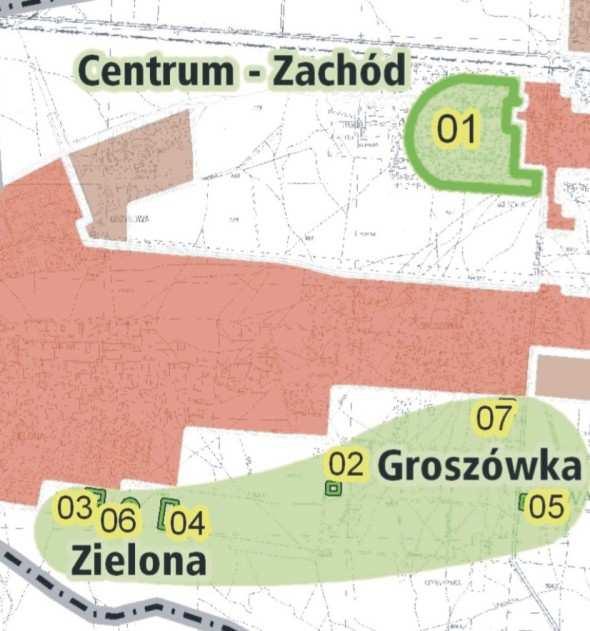 WESOŁA obszary wskazane do objęcia opracowaniem planu miejscowego liczba postulowanych planów 3