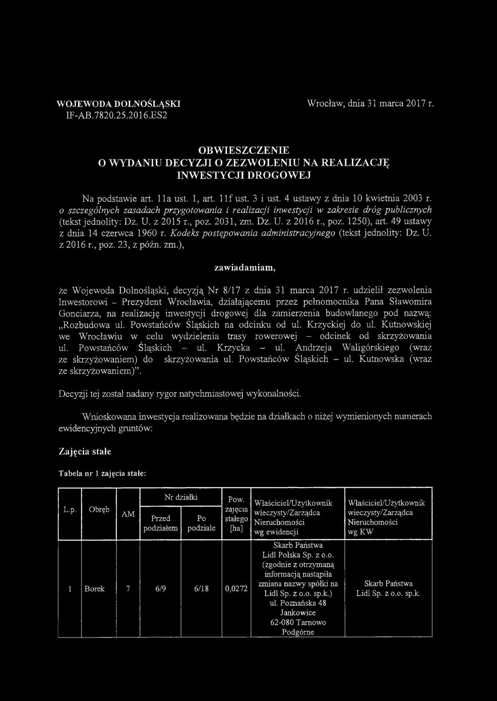 49 ustawy z dnia 14 czerwca 1960 r. Kodeks postępowania administracyjnego (tekst jednolity: Dz. U. z 2016 r., poz. 23, z późn. zm.