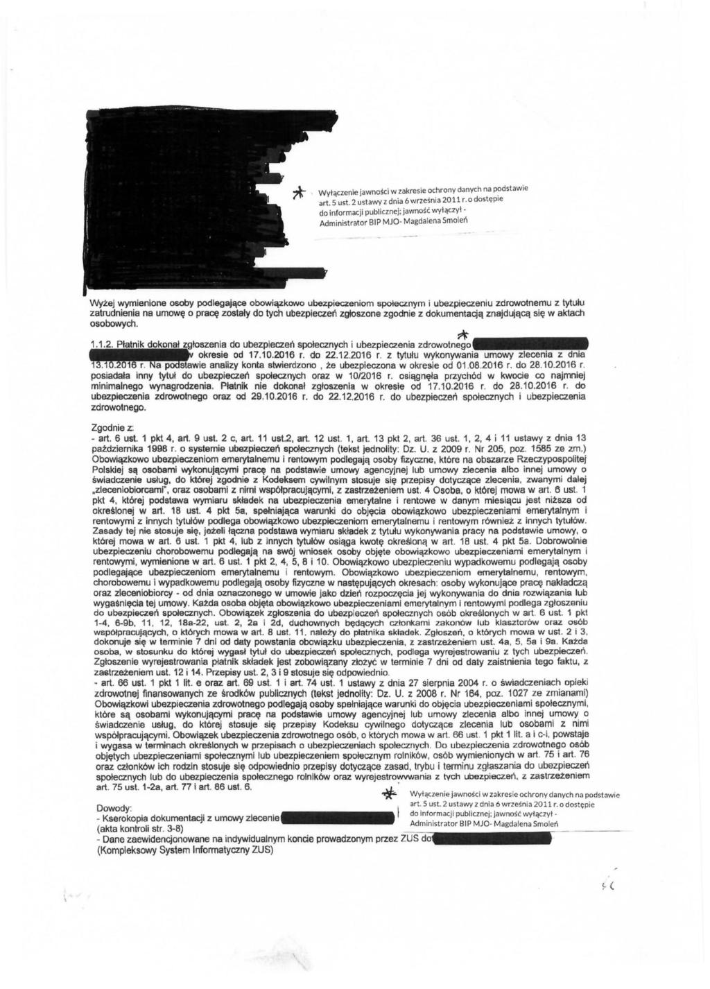 Wyłączenie [awności w zakresie ochrony danych na podstawie art. 5 ust. 2 ustawy z dnia 6września 2011 r.