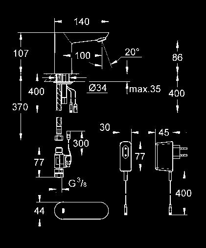 zanieczyszczeń zawór magnetyczny bateria zewnętrzna system szybkiego montażu wielostopniowy wskaźnik stanu baterii 7 programów wstępmych automatyczne spłukiwanie dezynfekcja termiczna tryb