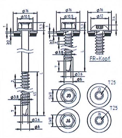 strona 20 Europejskiej Oceny Technicznej zdolność wiercenia: Σ(tN2 + tn,ii) 2,00 mm NR,k,II: nośność na wyrywanie z elementu II tn2 wykonanych z S320GD lub S350GD wartości VR,k mogą być powiększone o