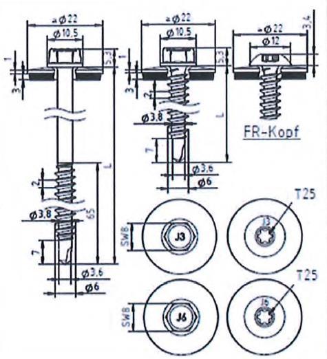 strona 22 Europejskiej Oceny Technicznej zdolność wiercenia: Σ(tN2 + tn,ii) 2,00 mm NR,k,II: nośność na wyrywanie z elementu II tn2 wykonanych z S320GD lub S350GD wartości VR,k mogą być powiększone o