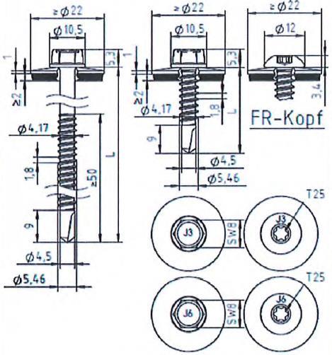 strona 25 Europejskiej Oceny Technicznej S235 do S355 EN 10025-1 EN 10346 HX300LAD do HX460LAD EN 10346 zdolność wiercenia: