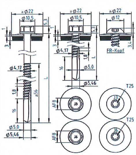 strona 28 Europejskiej Oceny Technicznej S235 do S355 EN 10025-1 SW8 SW8 zdolność wiercenia: Σ(tN2 + tn,ii) 13,0 mm