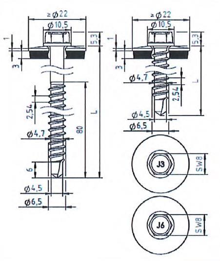 strona 41 Europejskiej Oceny Technicznej drewno EN 14081 zdolność wiercenia: tn2 2,00 mm parametry zdefiniowane : My,Rk = fax,k = 9,742 Nm 11,810 N/mm 2 lef 44 mm