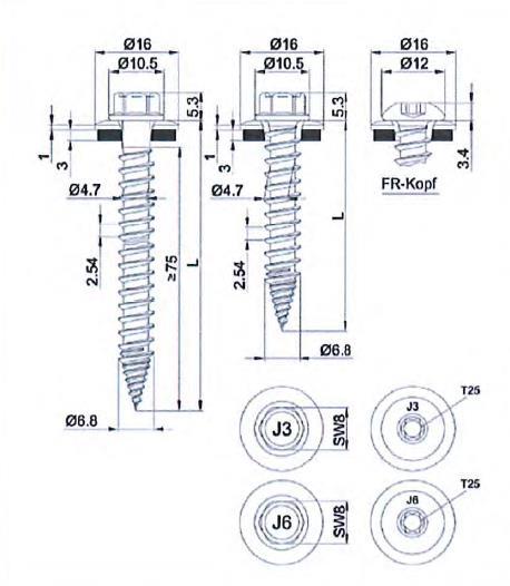 strona 48 Europejskiej Oceny Technicznej drewno EN 14081 zdolność wiercenia: tn2 1,00 mm parametry zdefiniowane : My,Rk = fax,k = 10,744 Nm 11,080 N/mm 2 lef 34 mm wartości