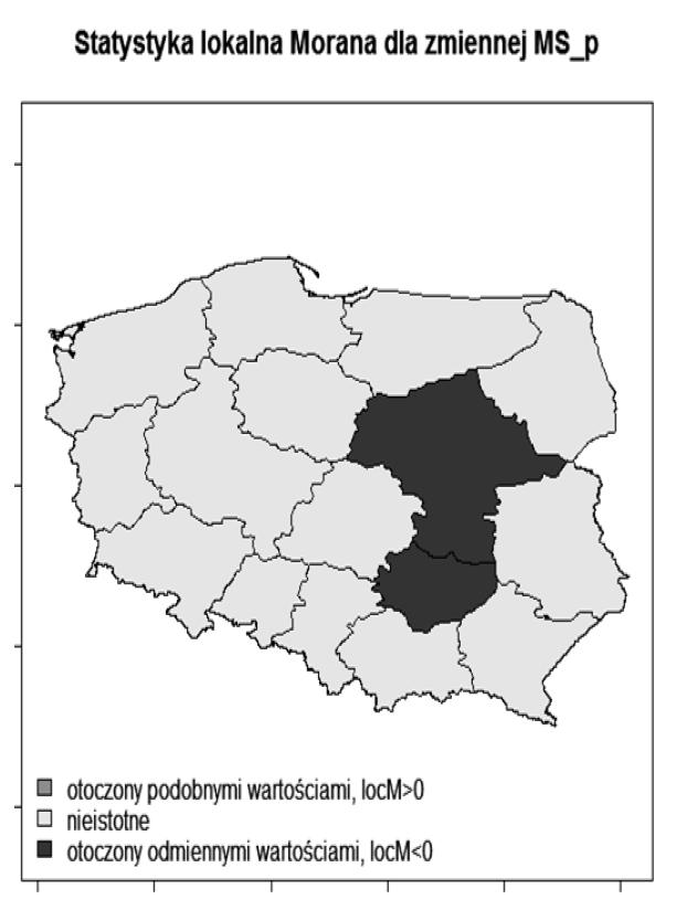 Analza przestrzenna rozwoju społeczeństwa nformacyjnego w Polsce 293 dzene stnena tzw.
