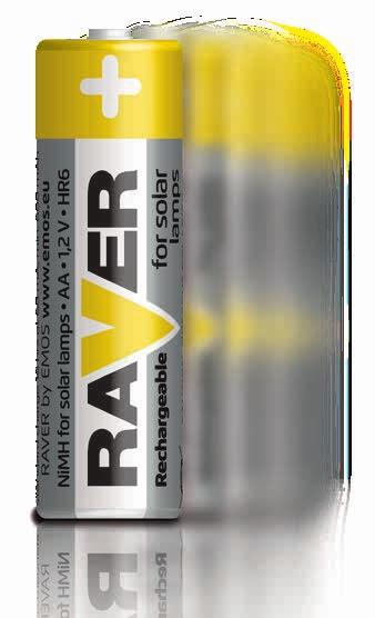 RAVER Rechargeable Akumulatory RAVER Solar stosowane przede wszystkim w ogrodowych lampach solarnych wymieniając akumulatory w lampie można jej przywrócić pełną funkcjonalność mogą być również