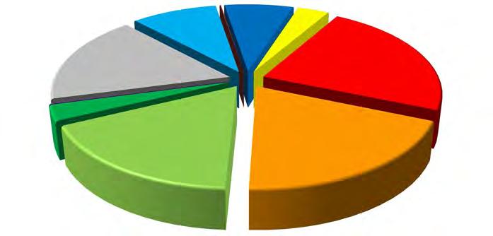 0% 9% 8% 4% 17% 23% 0% 3% 16% 20% Energia elektryczna Ciepło/chłód Gaz ziemny Gaz ciekły Olej opałowy Olej napędowy Benzyna Węgiel brunatny Węgiel kamienny Inna biomasa Rysunek 12.