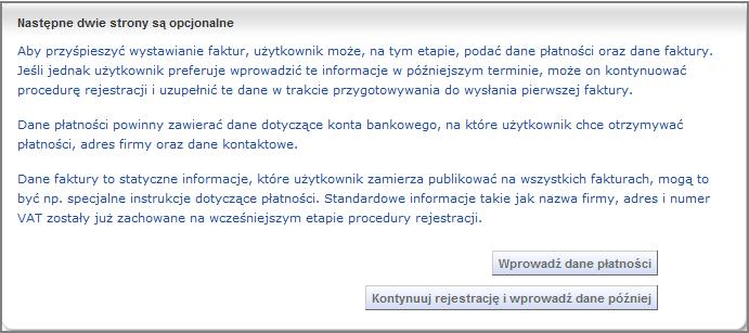 3 / 5 Krok 5 Dane firmy Po zatwierdzeniu Twoich danych, zostaniesz poproszony o wprowadzenie danych firmy.