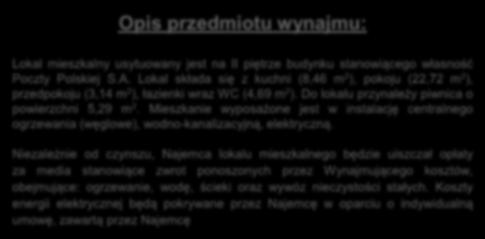 Do lokalu przynależy piwnica o powierzchni 5,29 m 2.