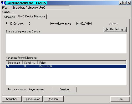 PROFINET Widok diagnostyki