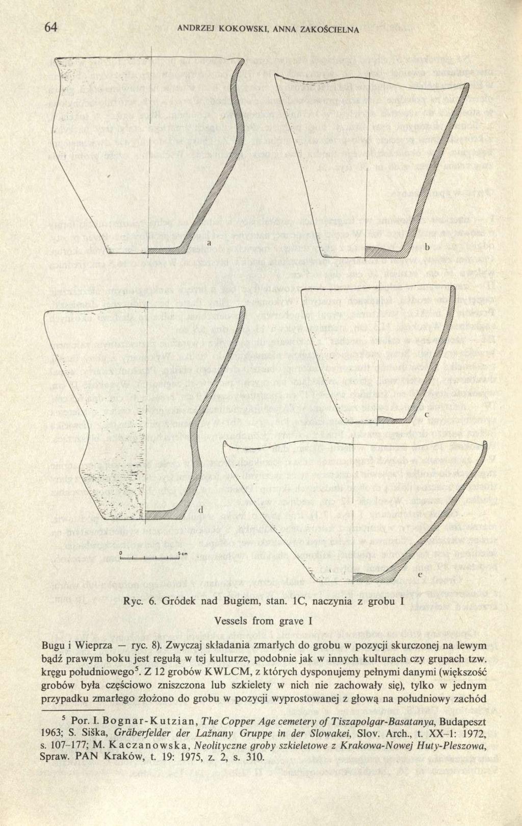 64 ANDRZEJ KOKOWSKI, ANNA ZAKOŚCIELNA Ryc. 6. Gródek nad Bugiem, stan. 1С, naczynia z grobu I Yessels from grave I Bugu i Wieprza ryc. 8).