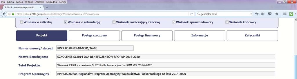 WoP wykazuje postęp finansowy i rzeczowy z realizacji projektu, przy czym nadal obowiązuje zasada, zgodnie z którą postęp rzeczowy powinien korespondować z przedstawionymi wydatkami (postępem