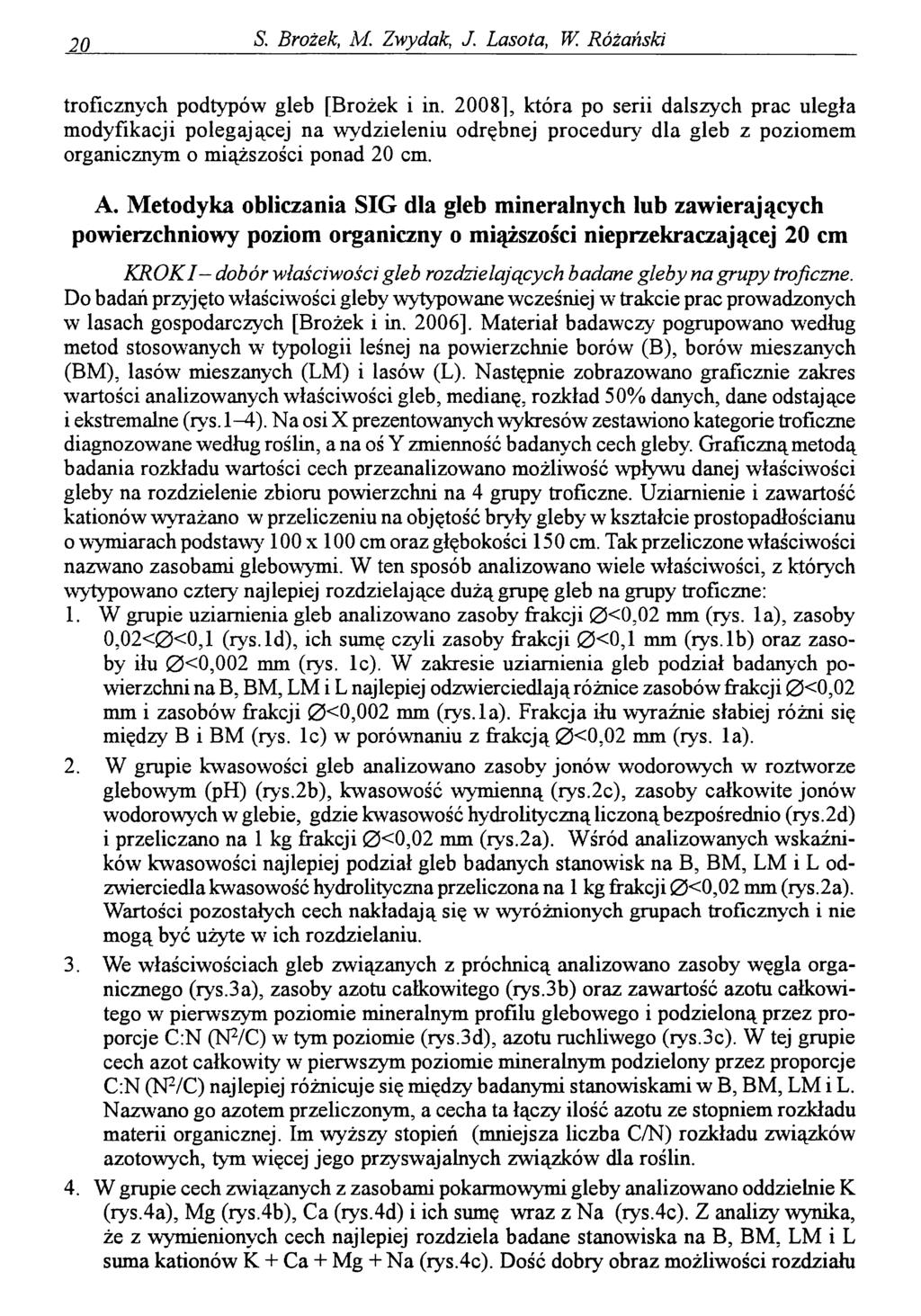 20_ S. Brożek, M. Zwydak, J. L asota, W. R óżański troficznych podtypów gleb [Brożek i in.