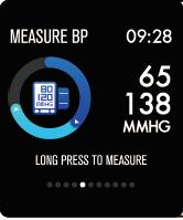 Monitor ciśnienia krwi Naciśnij na długo stronę ciśnienia krwi, by rozpocząć pomiar