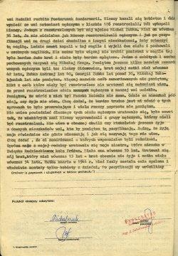 Protokół zeznania Anny Michalczuk, która była świadkiem pacyfikacji swojej wsi