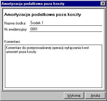 Zaznaczone pole wyboru informuje, że w obliczeniach kwot umorzeń podatkowych środka są uwzględnione ograniczenia podatkowe.