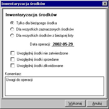 102 Środki Trwałe forte 5.41 Rys. 4-28 Dialog Inwentaryzacja środków.