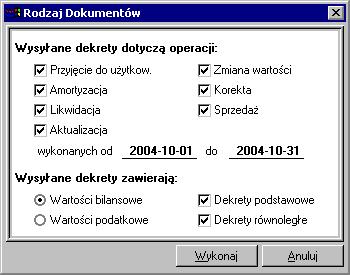 Operacje na środkach trwałych 119 ZAWARTOŚĆ LISTY Wybranie tego przycisku nagłówka otwiera listę grup, które zostały przeniesione do tej części okna.