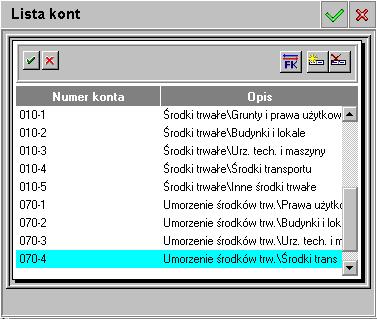 40 Środki Trwałe forte 5.41 Rys. 2-24 Panel Lista kont.